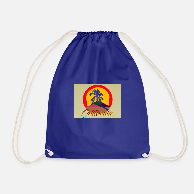 California Cutout Postcard - Drawstring Bag - royal blue