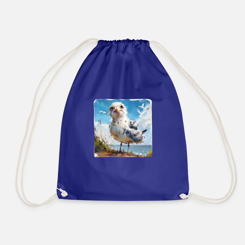 Seagull #lovely toons - Drawstring Bag - royal blue