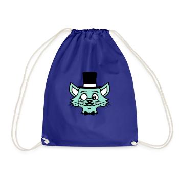 Sir Cat Gentleman Chapeau haut de forme Monocle Rich Gentleman - Sac de sport léger - bleu roi - Devant