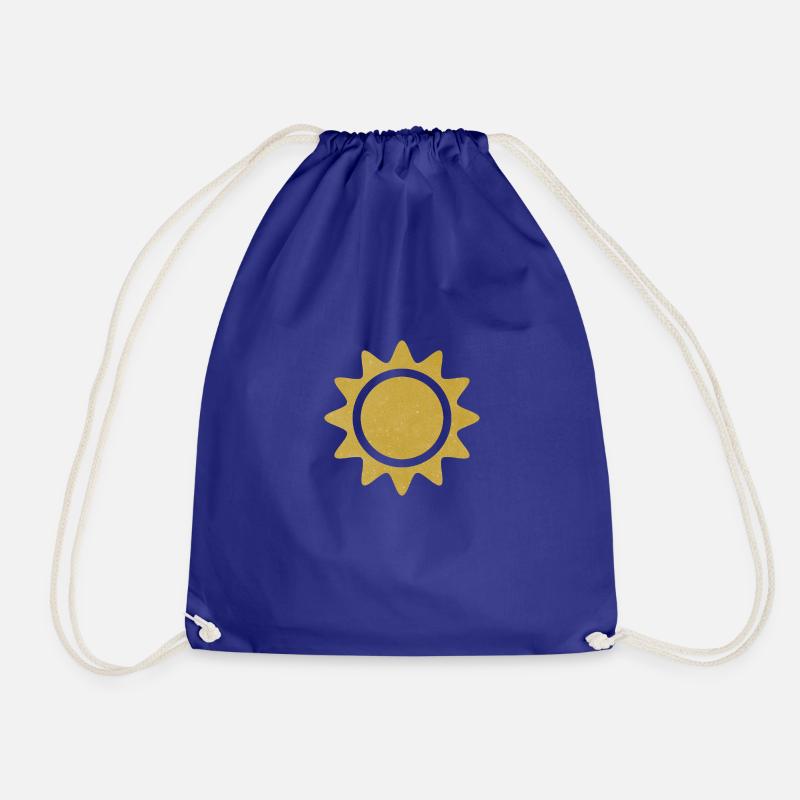 Bright Sun: Minimalist Solar Graphics - Drawstring Bag - royal blue