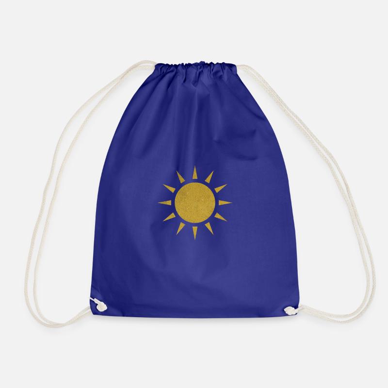 Bright Sun: Minimalist Solar Graphics - Drawstring Bag - royal blue