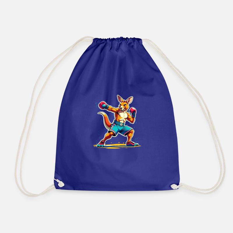 kangaroo kickboxing - Drawstring Bag - royal blue