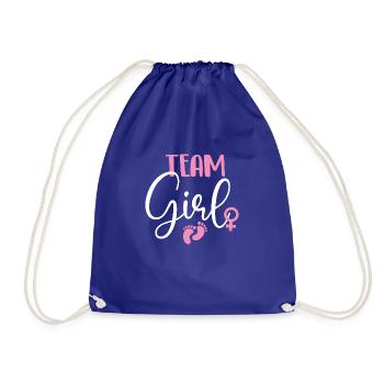 Team Girl - Gender Reveal Celebration Baby Shower - Turnbeutel - Königsblau - Vorne