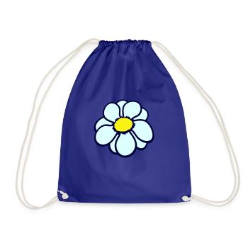 Small Marguerite Flower White Decorative Beautiful Nature - Drawstring Bag - royal blue - Front
