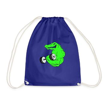 Fitness Crocodile 02 - Drawstring Bag - royal blue - Front