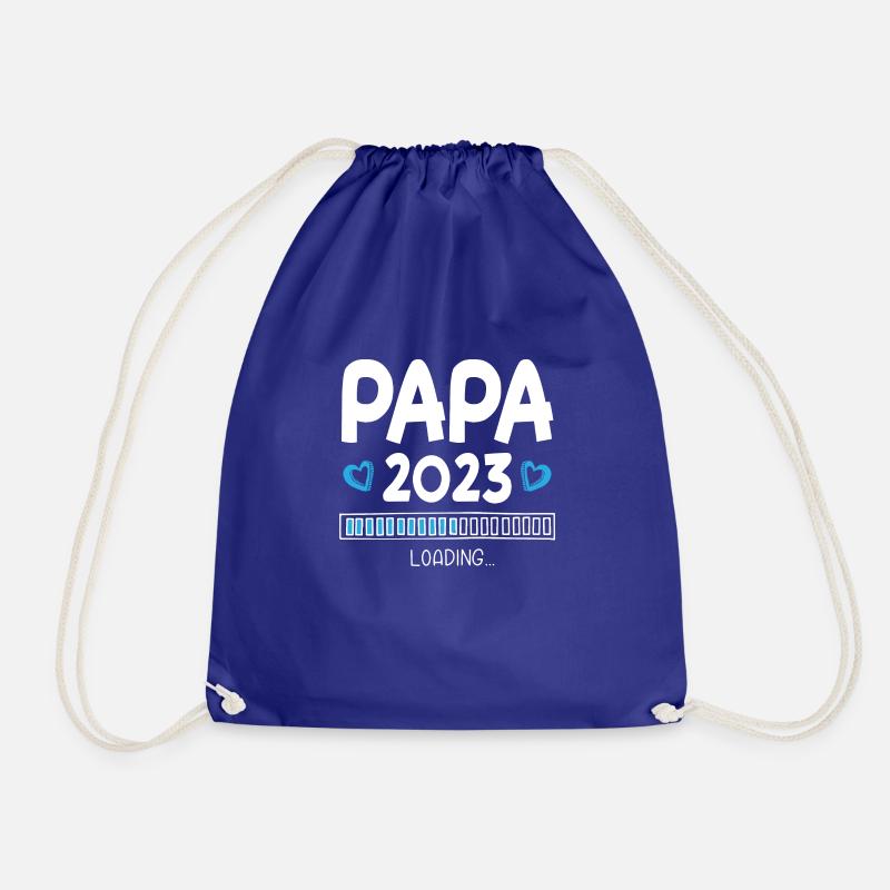Papa 2023 Loading Pregnancy - Drawstring Bag - royal blue