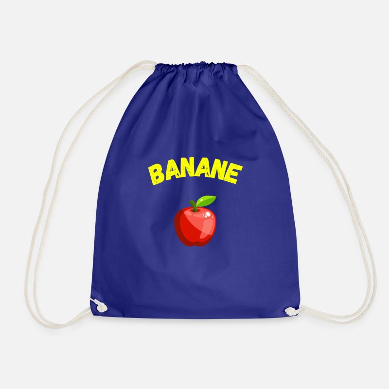 Banana with apple spring summer party vegan - Drawstring Bag - royal blue