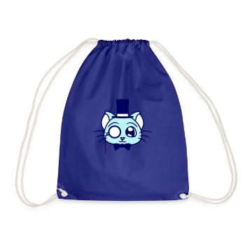 Sir Cat Gentleman Chapeau haut de forme Monocle Rich Gentleman - Sac de sport léger - bleu roi - Devant