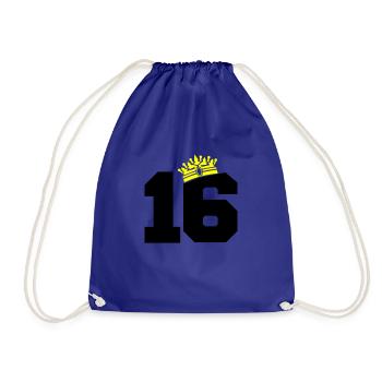 16 king - Drawstring Bag - royal blue - Front