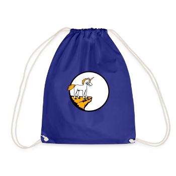 Unicorn Cliff Moon Evil Angry Bad Mood - Drawstring Bag - royal blue - Front