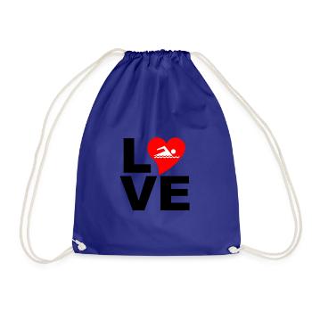 swimming love - Drawstring Bag - royal blue - Front