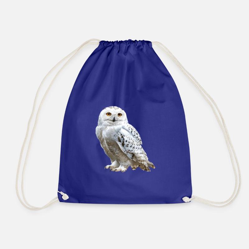 Snowy Owl - Drawstring Bag - royal blue