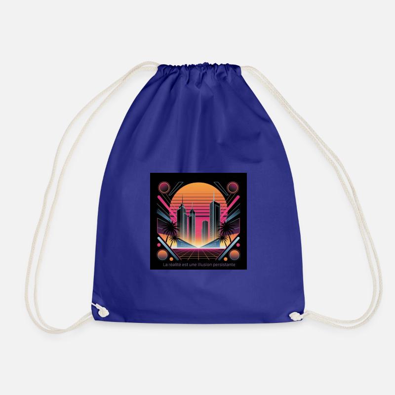Reality is a persistent illusion - Drawstring Bag - royal blue
