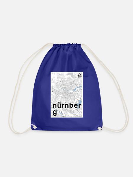 Nürnberg Hipster Stadt Karte schwarz weiß - Turnbeutel - Königsblau