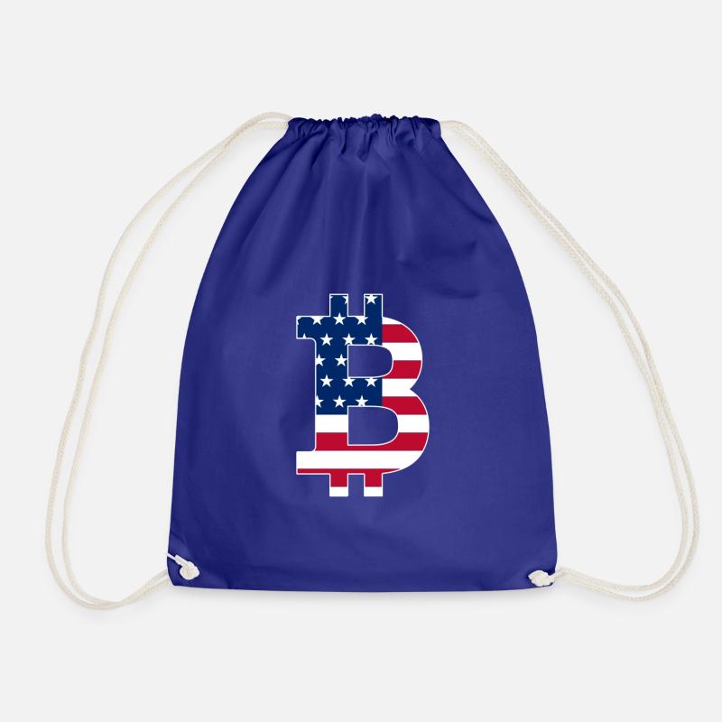Usa Flag Bitcoin-Bitcoin-Cryptocurrency-Flag - Drawstring Bag - royal blue