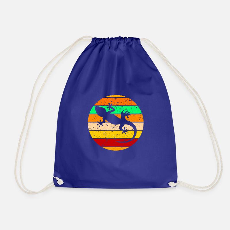 Lizard salamander gecko vintage - Drawstring Bag - royal blue