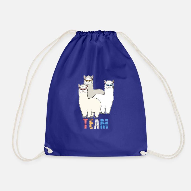 Alpaca Llama Team Crew - Drawstring Bag - royal blue