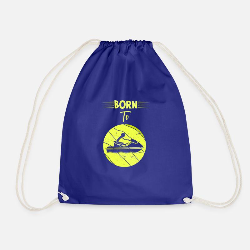 Born to ride jet skis - Drawstring Bag - royal blue