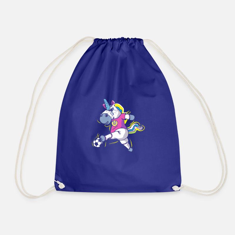 Soccer Unicorn Comic Style - Drawstring Bag - royal blue