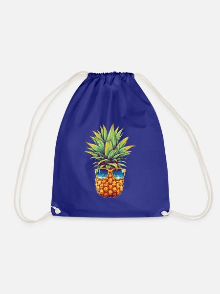 Ananas mit Sonnenbrille: Sommer Coolness - Turnbeutel - Königsblau