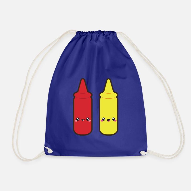 Cute ketchup and mustard - Drawstring Bag - royal blue