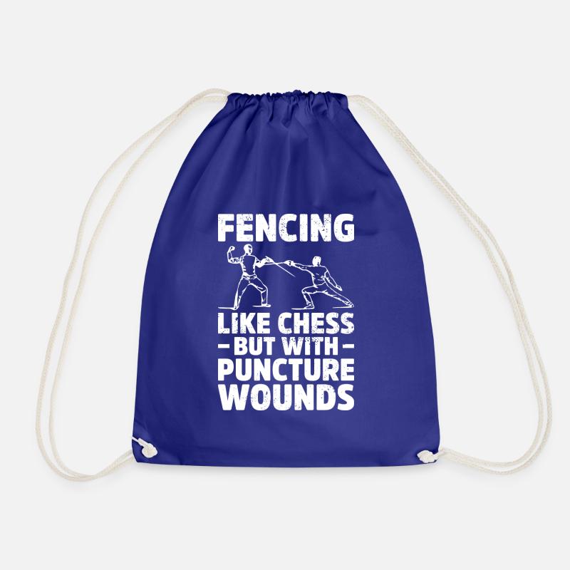 Fencing gift idea for fencers - Drawstring Bag - royal blue