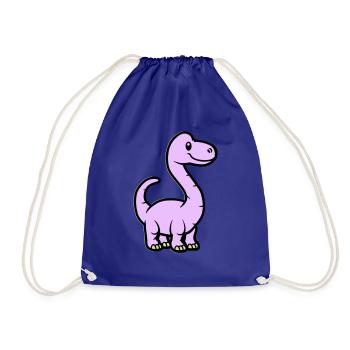 Dinosaur Brontosaurus Comic - Drawstring Bag - royal blue - Front