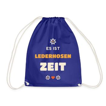 Lederhosen Zeit Volksfest Tracht - Lederhosen - Turnbeutel - Königsblau - Vorne