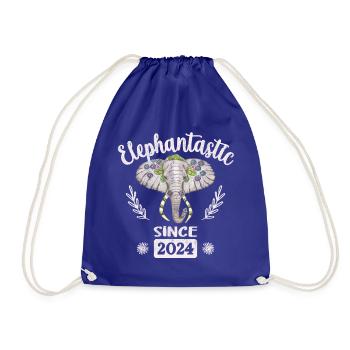Elégataire depuis 2024, Tête d’éléphant décorée - Sac de sport léger - bleu roi - Devant