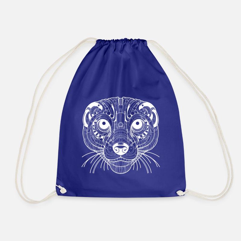 Biomechanical Meerkat - White Design - Drawstring Bag - royal blue
