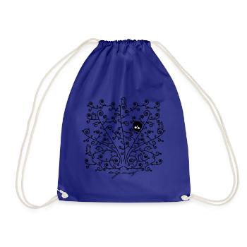 Be yourself- owl and birds - Drawstring Bag - royal blue - Front