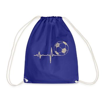 Geschenk Heartbeat Fussball - Turnbeutel - Königsblau - Vorne