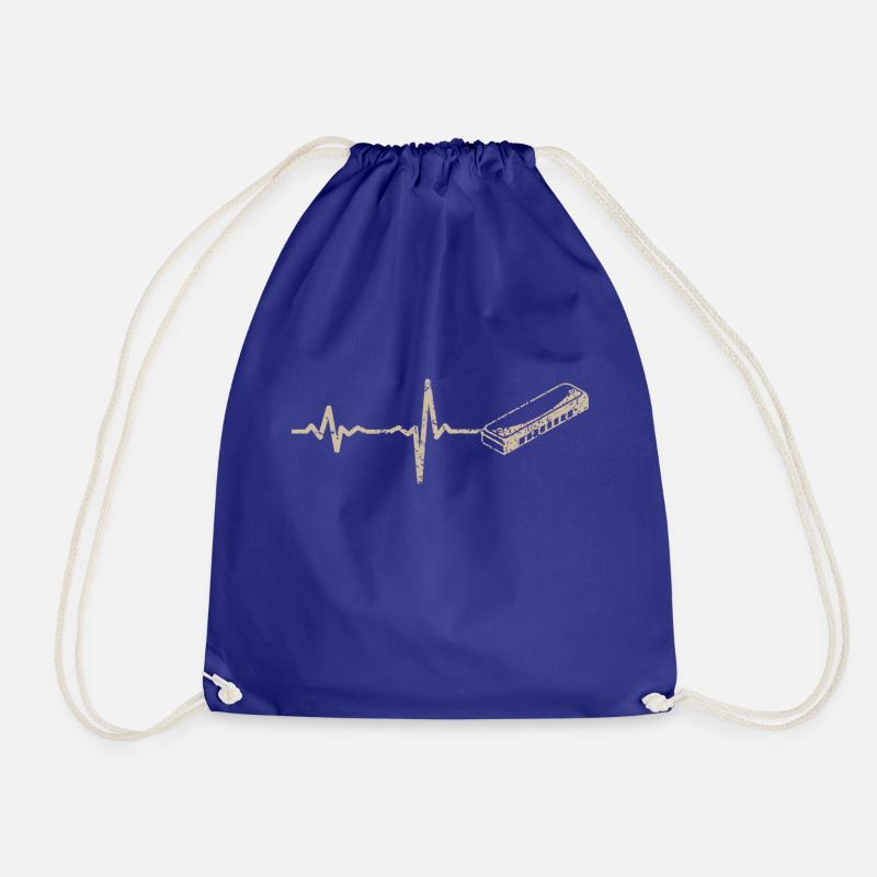 Gift heartbeat harmonica - Drawstring Bag - royal blue