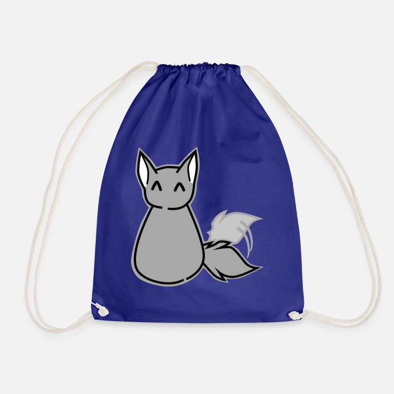Happy Wolf - Drawstring Bag - royal blue
