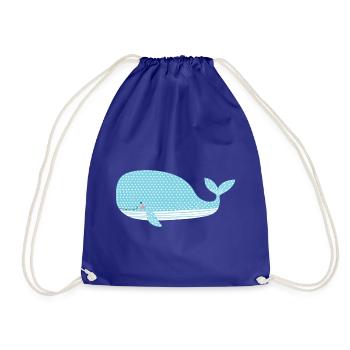 Cute whale - Drawstring Bag - royal blue - Front