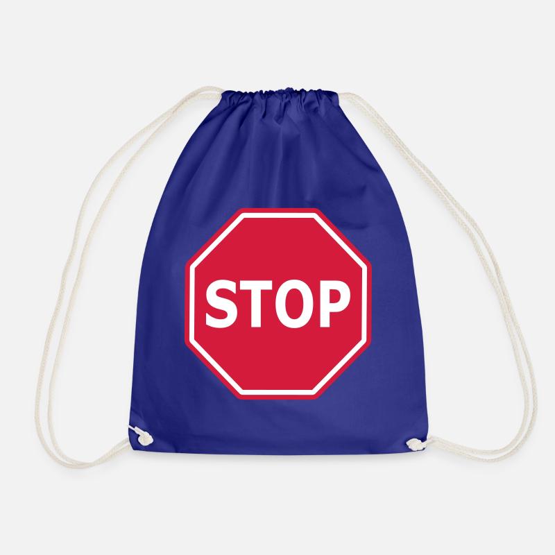 STOP Stoppschild Stopp - Sac de sport léger - bleu roi