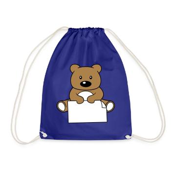 baer teddy klein suess niedlich kuscheltier grizzl - Turnbeutel - Königsblau - Vorne