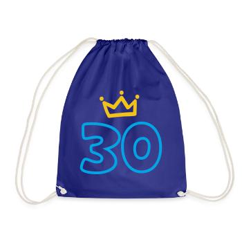 30th birthday Krone 30 years - Drawstring Bag - royal blue - Front