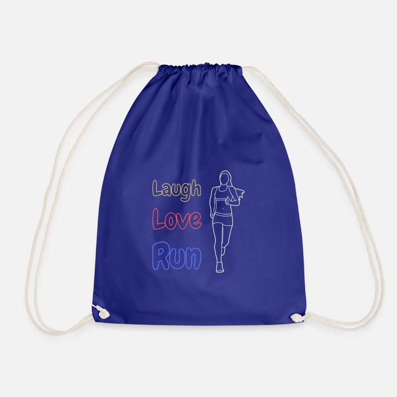 Laugh Love Run - Drawstring Bag - royal blue