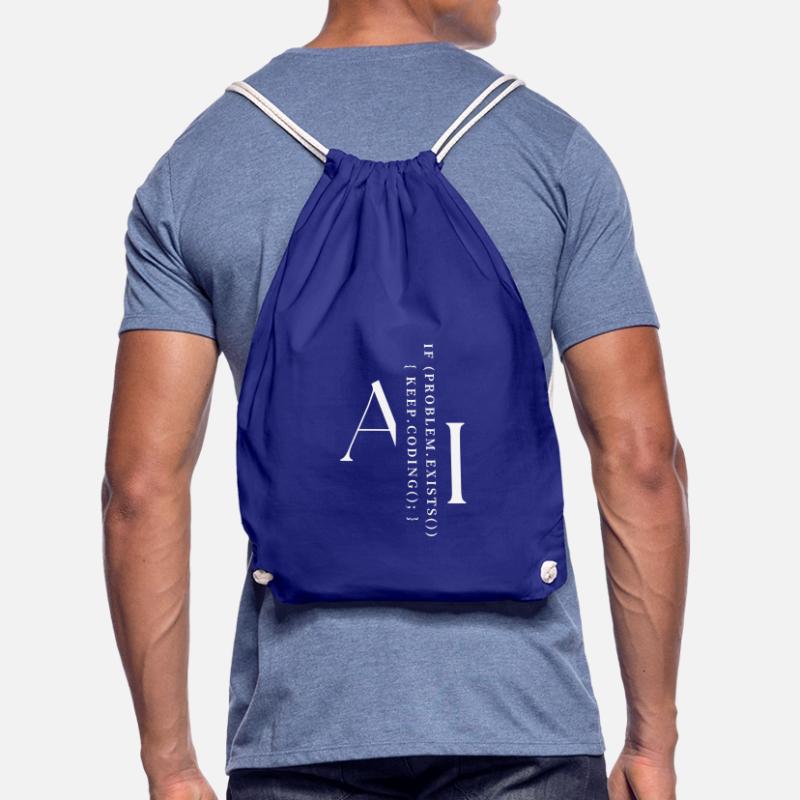 AI Keep Coding Drawstring Bag
