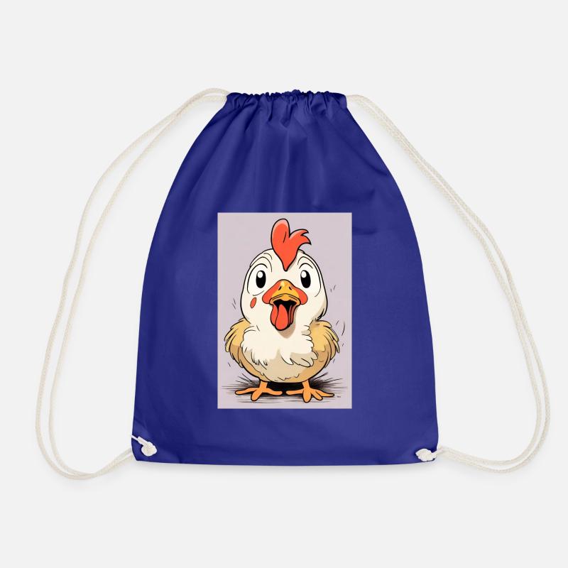 Cart(oon)Chicken - Drawstring Bag - royal blue
