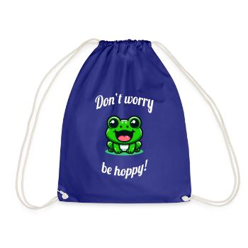 Don't worry be happy süßer kawaii frosch - Turnbeutel - Königsblau - Vorne