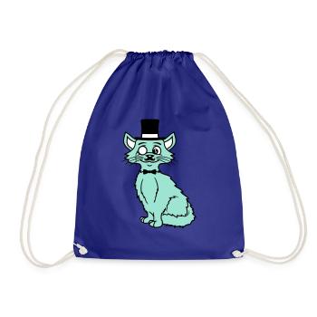 Sir Cat Gentleman Chapeau haut de forme Monocle Rich Gentleman - Sac de sport léger - bleu roi - Devant
