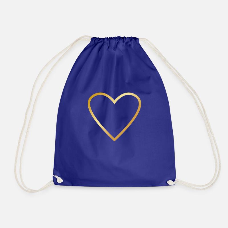 Heart Gold - Drawstring Bag - royal blue