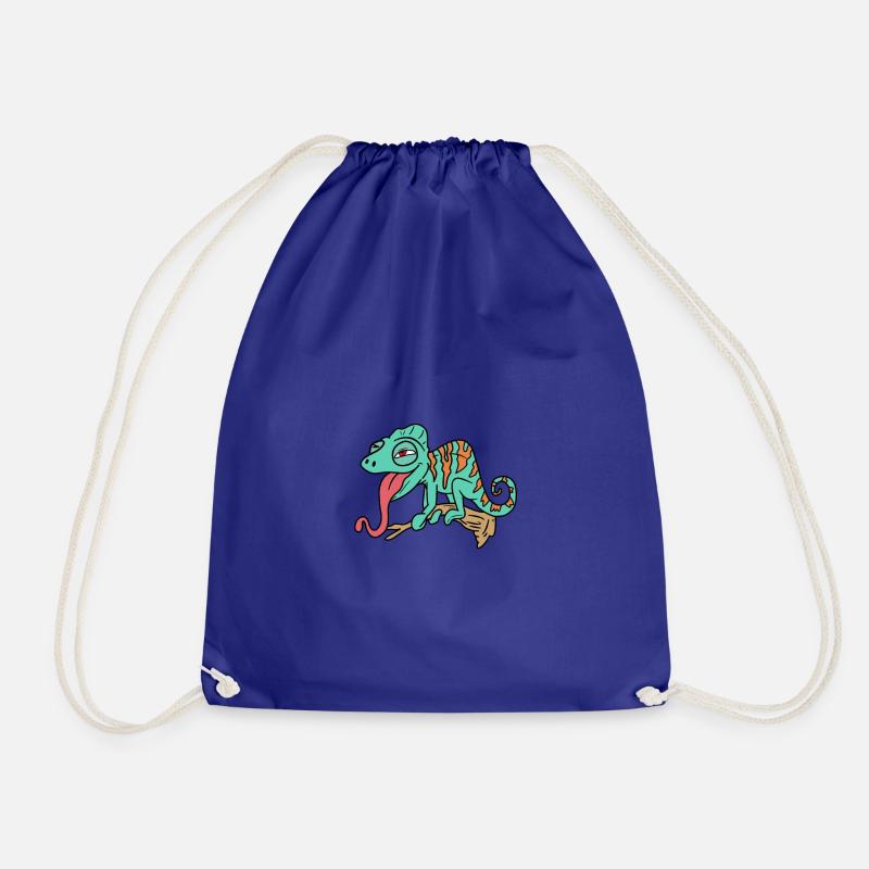cool chameleon - Drawstring Bag - royal blue