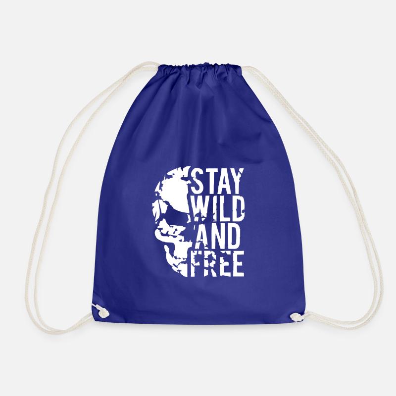 Skull Wild Free Ghost - Drawstring Bag - royal blue