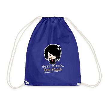 Portez des | à pizza Black Eat Vêtements Emo garçons | Emocores - Sac de sport léger - bleu roi - Devant
