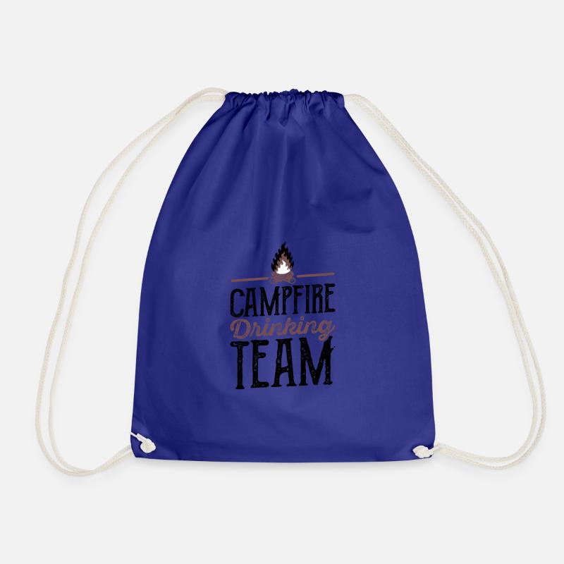 Campfire Drinking Team Camping Camper - Drawstring Bag - royal blue
