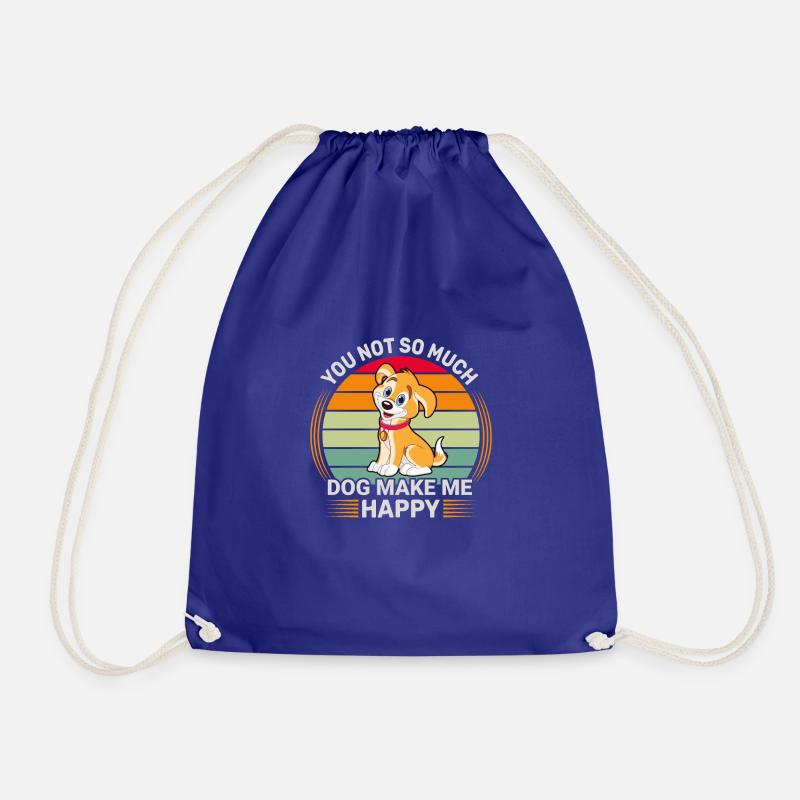 Dog make me happy - Drawstring Bag - royal blue