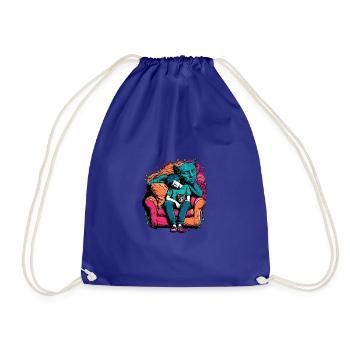 Un chat et un humain s’engagent dans une vie ludique et adorable - Sac de sport léger - bleu roi - Devant